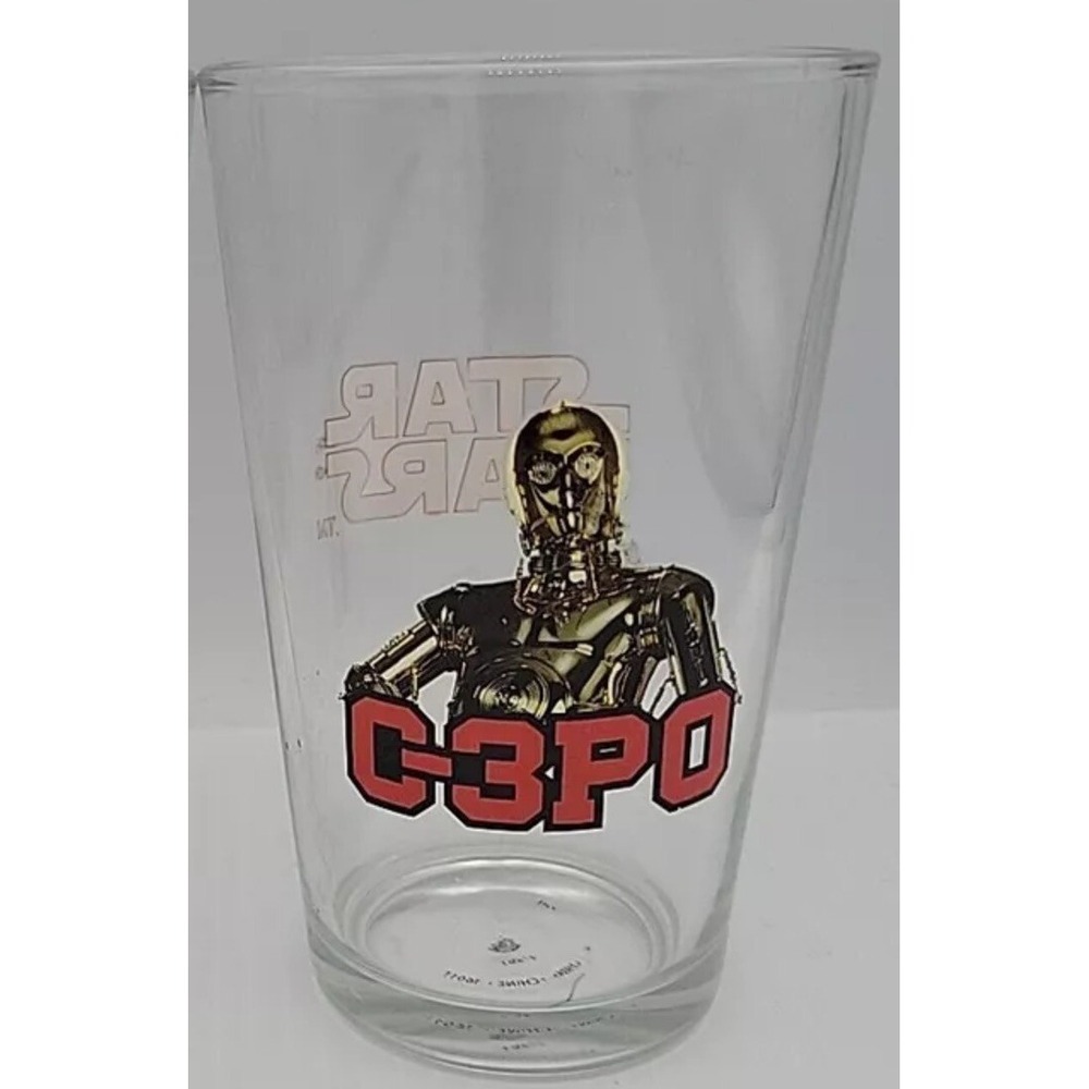 Rare Star Wars Zak Designs C-3PO Droid Drinking Glass Drink Hi Ball Beer Mug New
